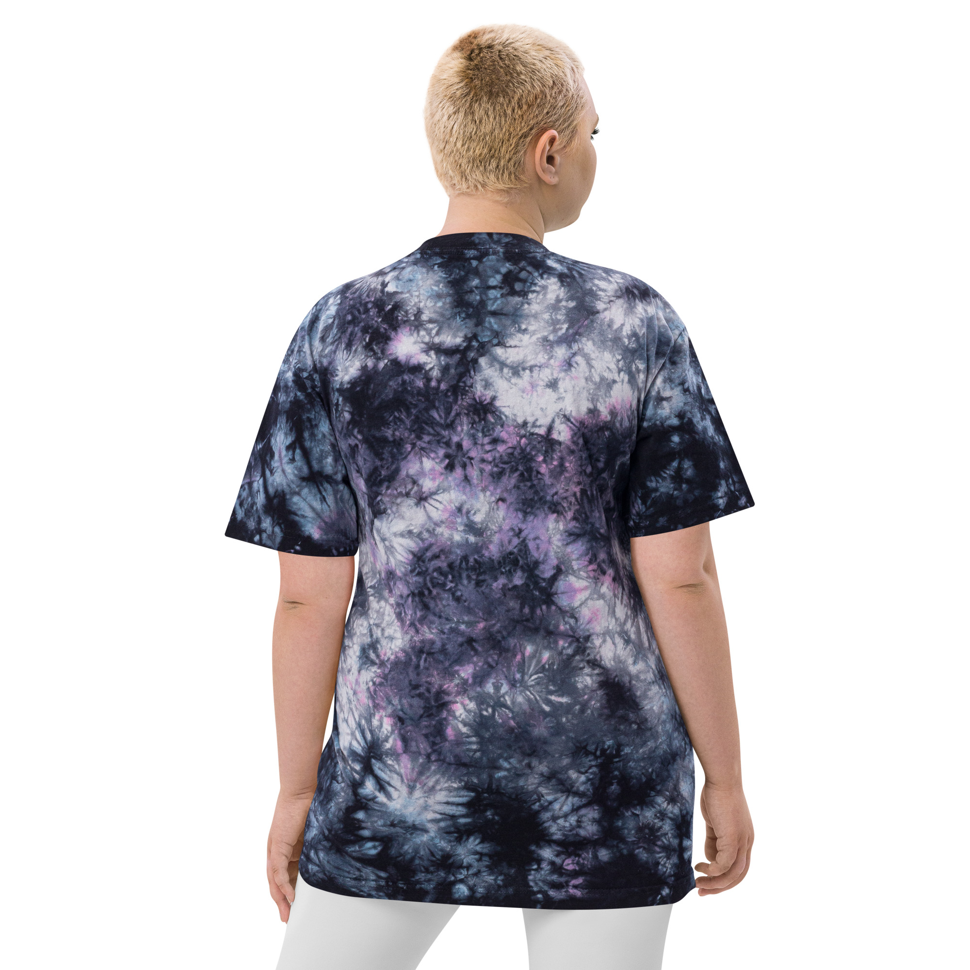 Oversized embroidered tie-dye 'Lost Our Heads' Tee - Image 3