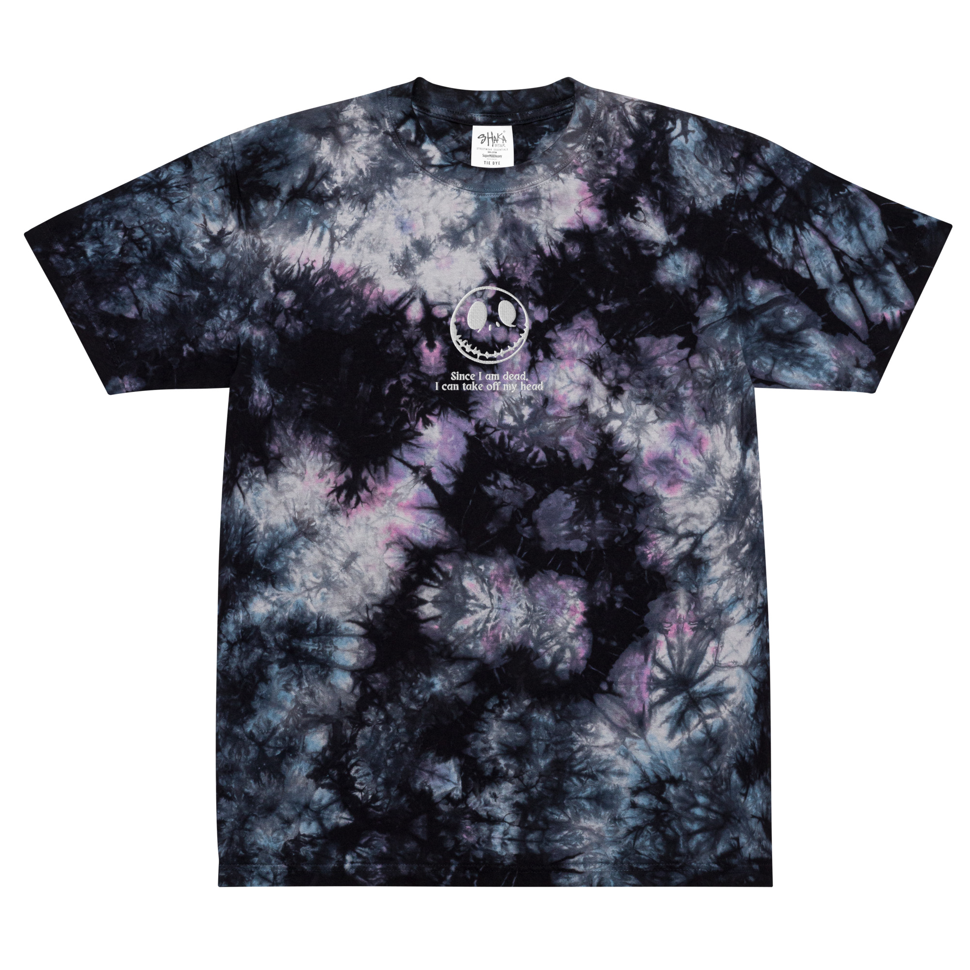 Oversized embroidered tie-dye 'Lost Our Heads' Tee