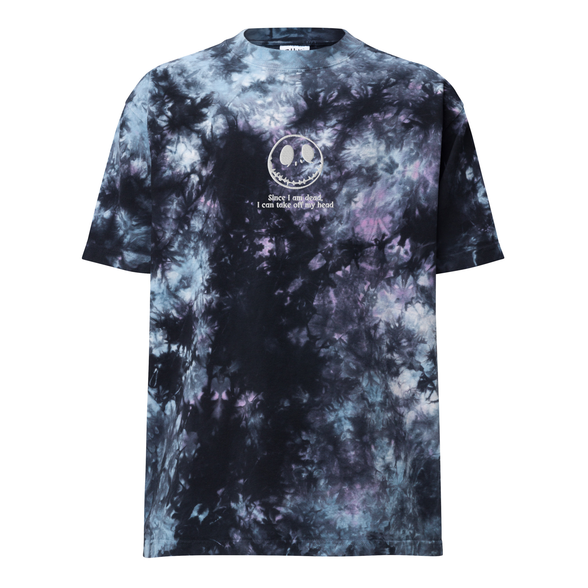 Oversized embroidered tie-dye 'Lost Our Heads' Tee - Image 5
