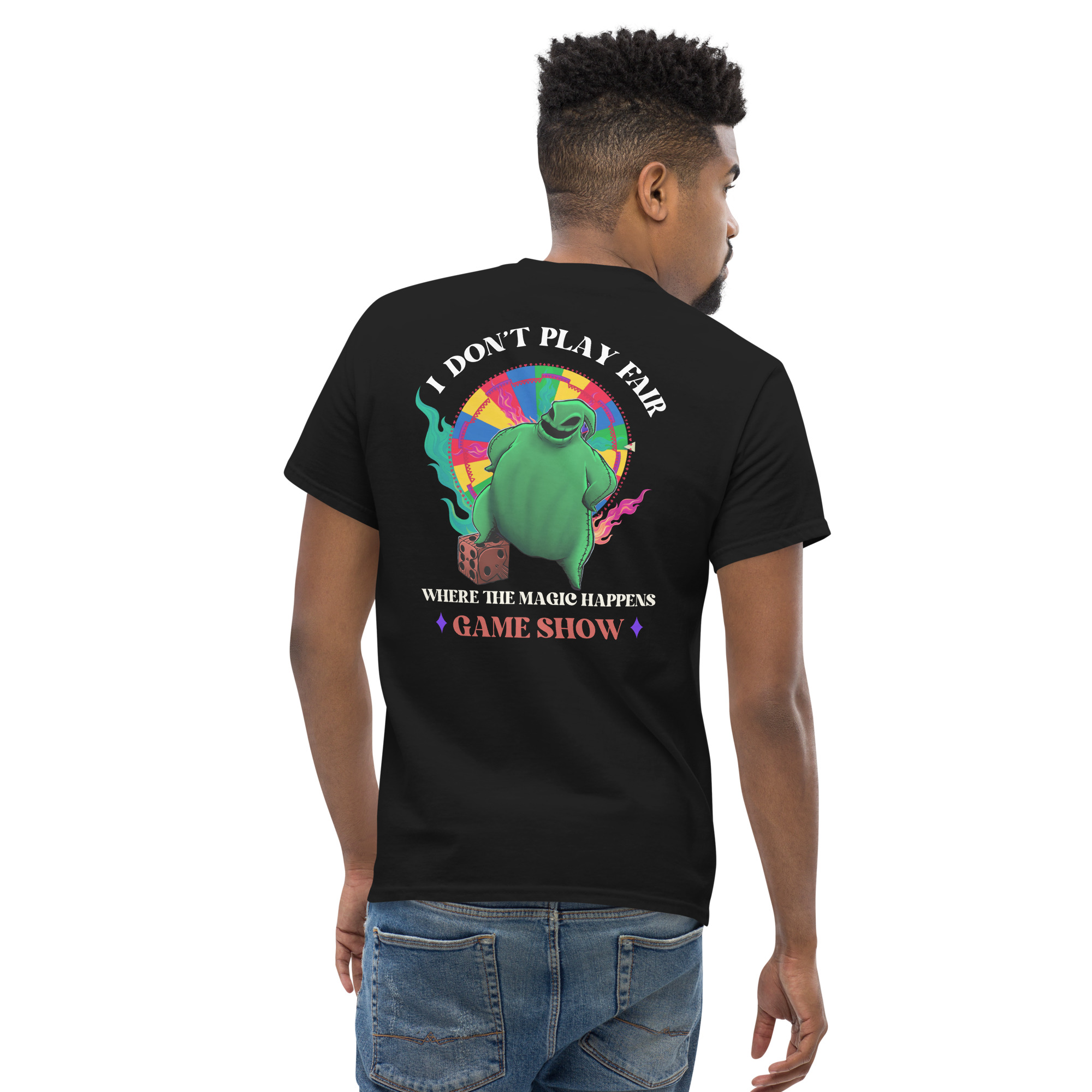 Printed Wheel of Fates Game Show Tee - Image 9