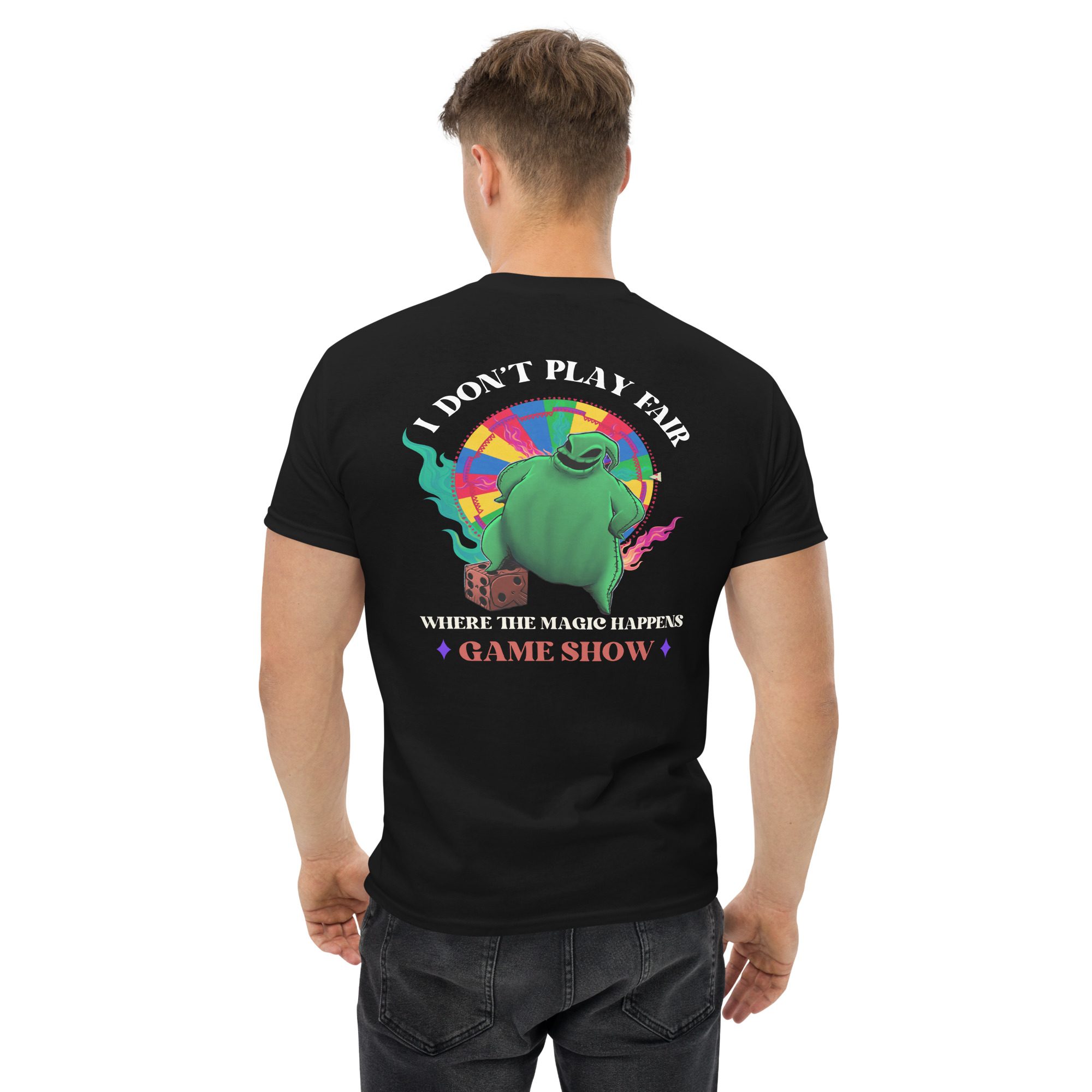 Printed Wheel of Fates Game Show Tee - Image 7