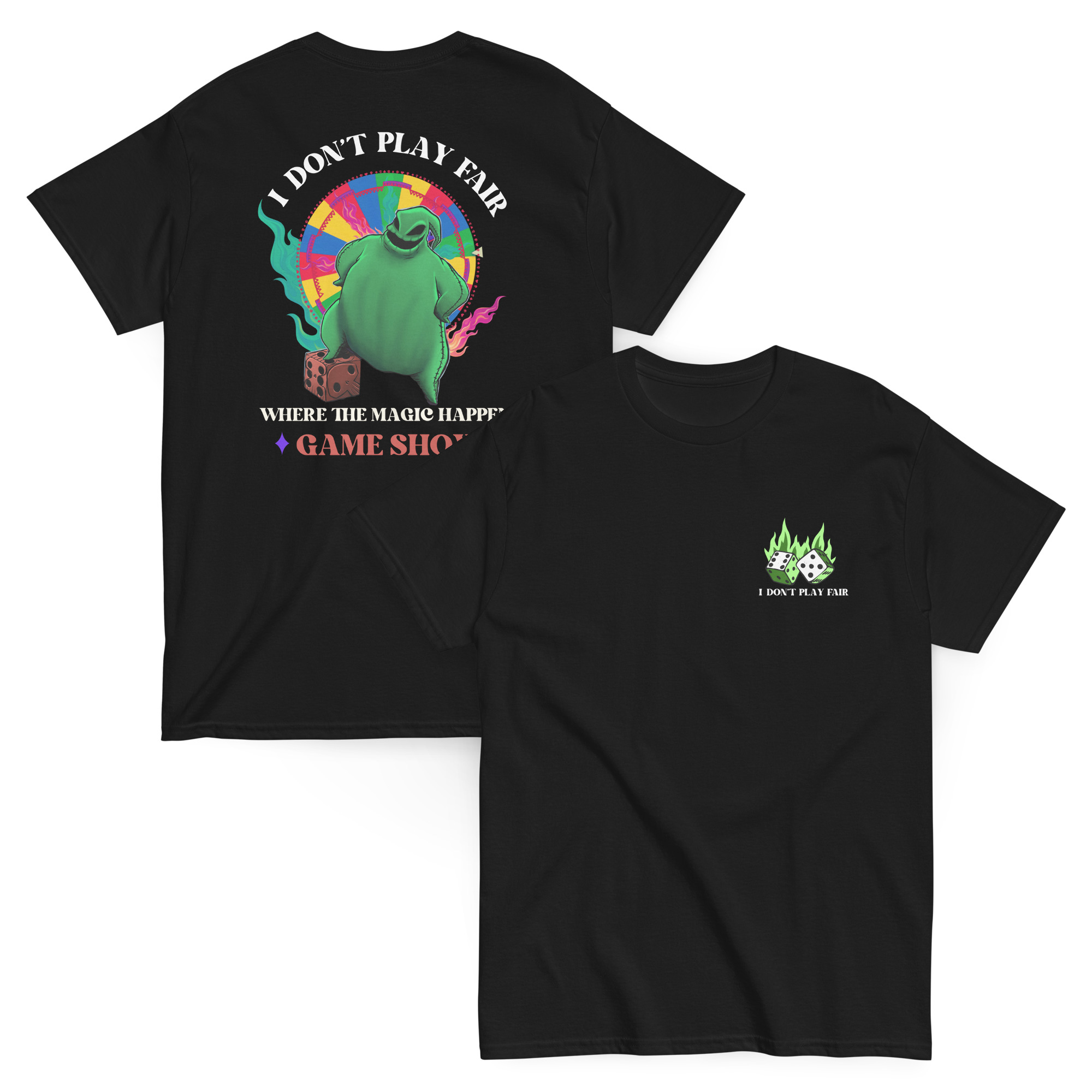 Printed Wheel of Fates Game Show Tee - Image 8