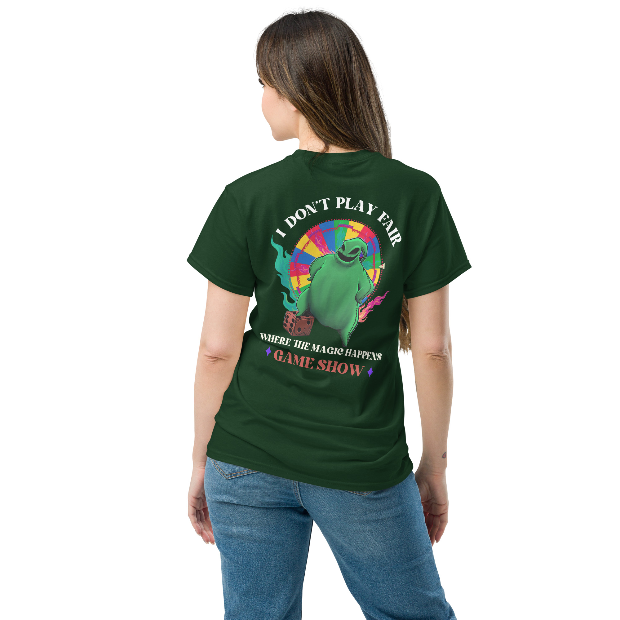 Printed Wheel of Fates Game Show Tee - Image 3