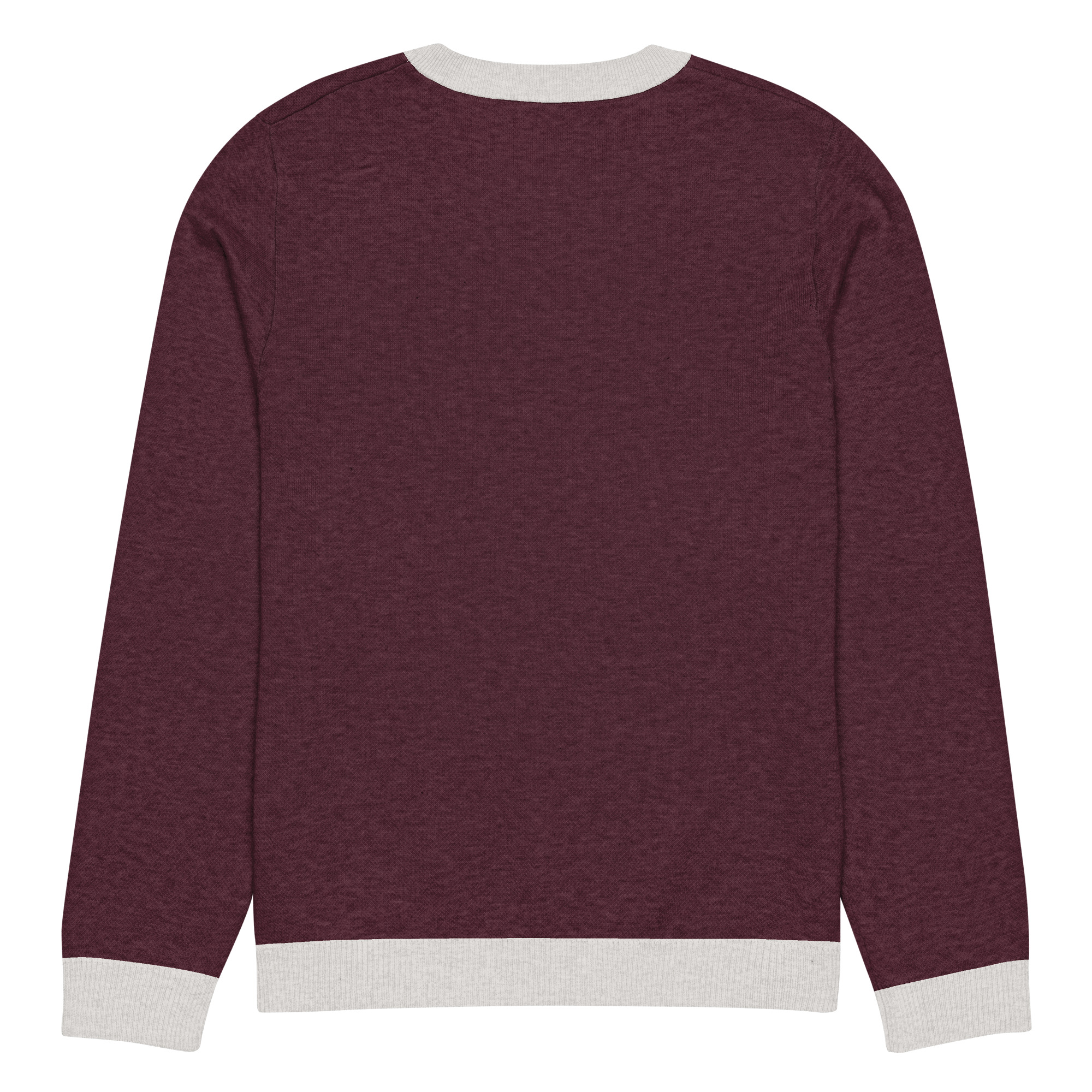 happy christmas Knitted Sweater - Burgundy - Image 4