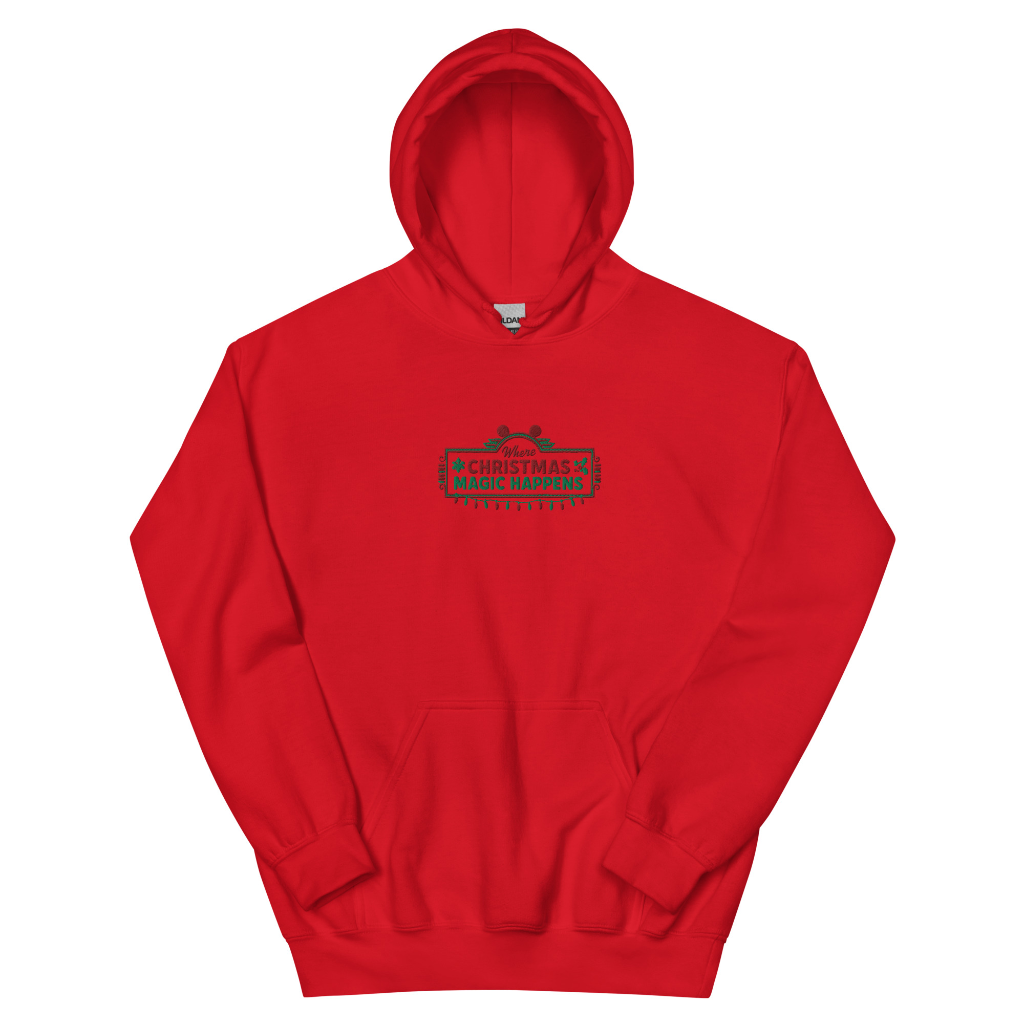 Where the Christmas Magic Happens Embroidered Hoodie - Image 3