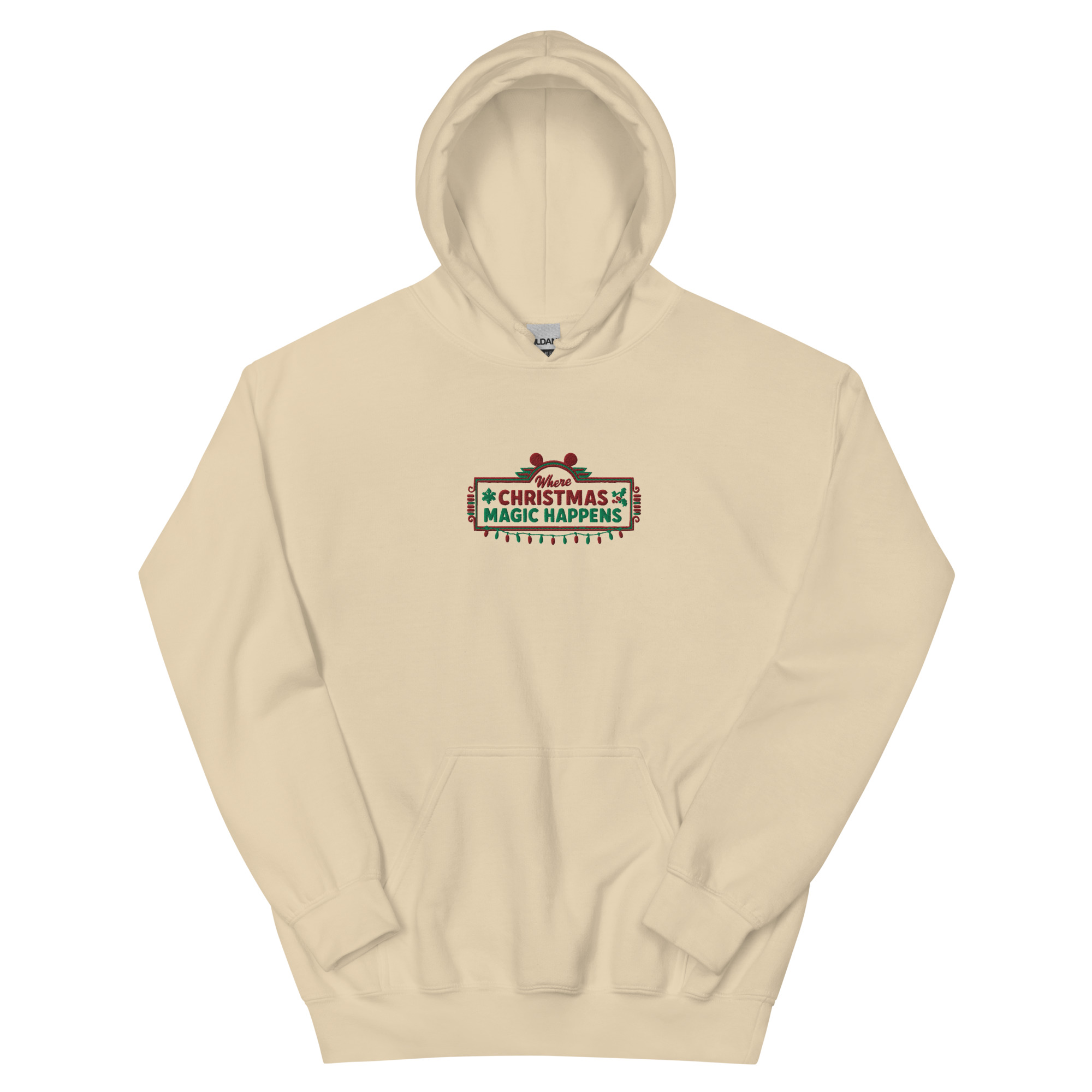Where the Christmas Magic Happens Embroidered Hoodie - Image 9