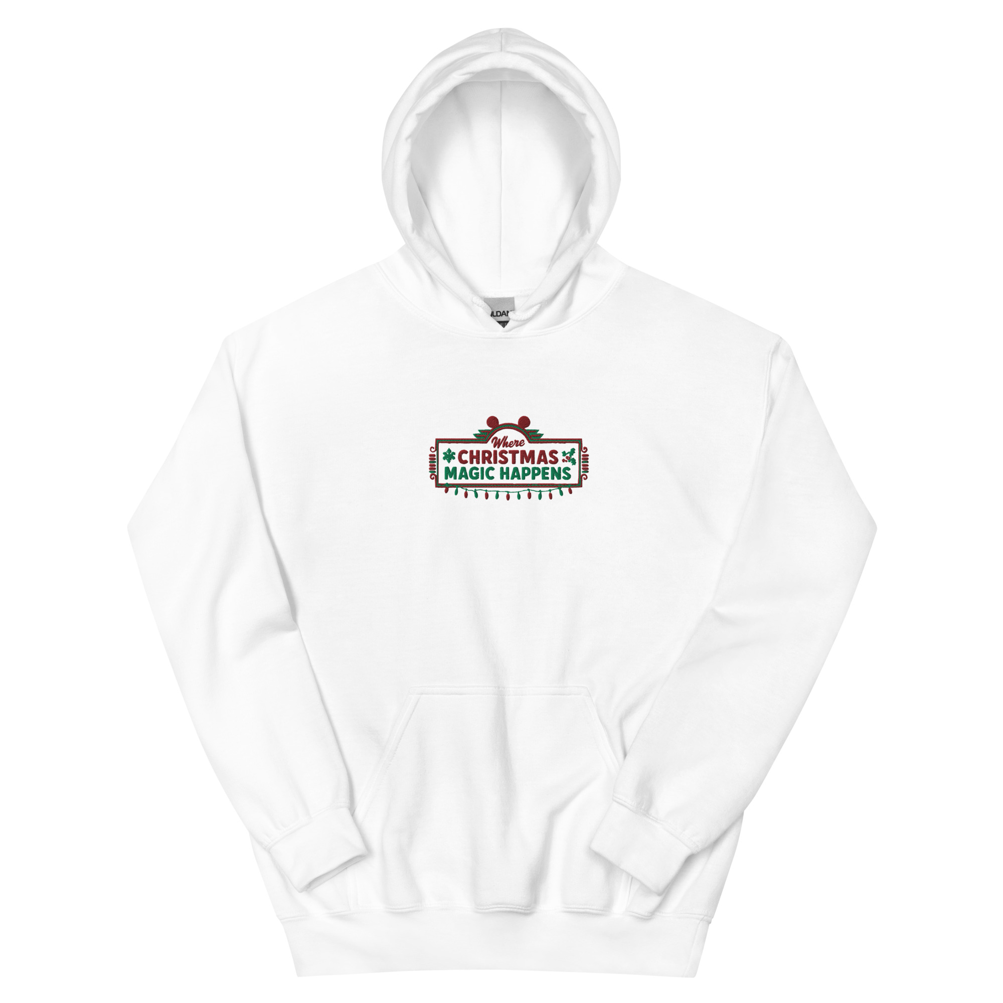 Where the Christmas Magic Happens Embroidered Hoodie - Image 11